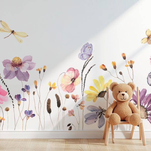 Flores y mariposas